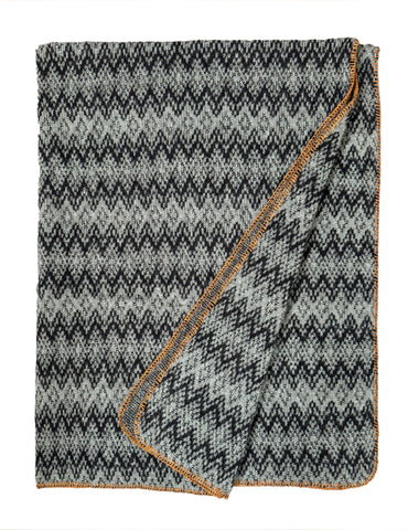 Sægrænt/svart - Gil, ullarteppi