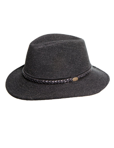 svart-tvíd / S - Hólmur hattur, svart fiskibein