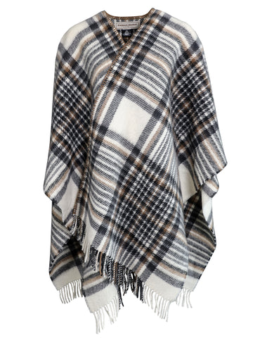 hvítur - köflótt - Katanes, ullarponsjó