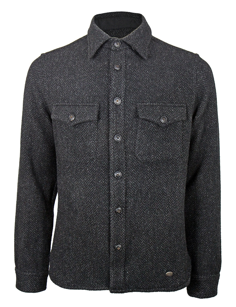 Stóru-Skógar skyrtujakki, svart-tvíd