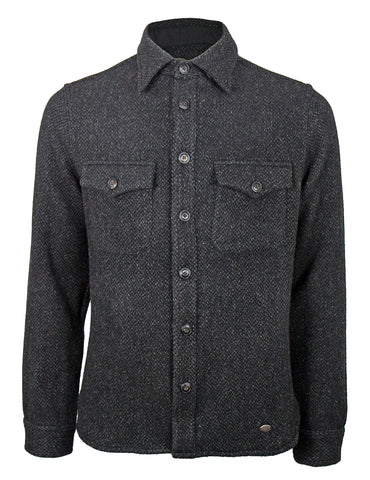 Svart-tvíd / XS - Stóru-Skógar skyrtujakki, svart-tvíd