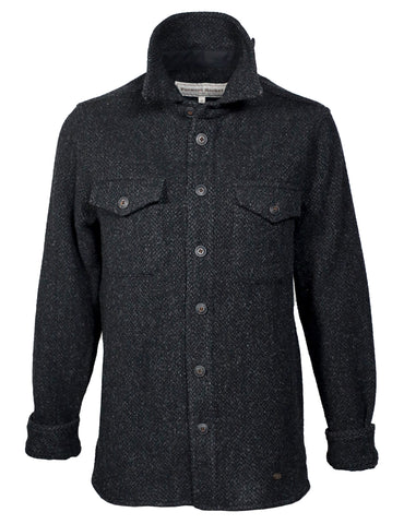 Svart-tvíd / XS - Stóru-Skógar skyrtujakki, svart-tvíd