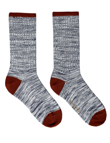 Dökkblár / hvítur - tvíd / 36-39 - Túnfótur, sokkar (lífræn bómull)