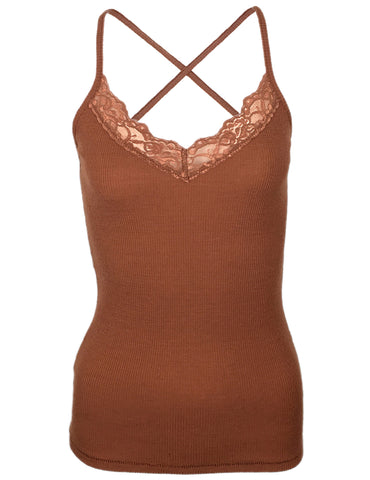 ryðrauður / XS - Varmahlíð dömutoppur, ryðrauður