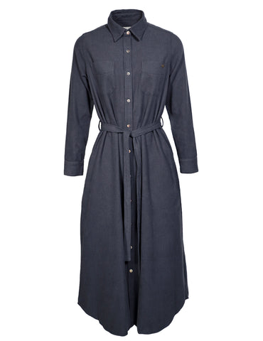 Blá-röndóttur / S - Ytri-Skógar, skyrtukjóll