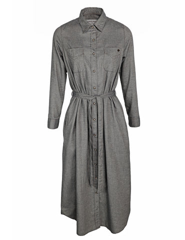 Grár-fiskabein / S - Ytri-Skógar, skyrtukjóll (ullarblanda)